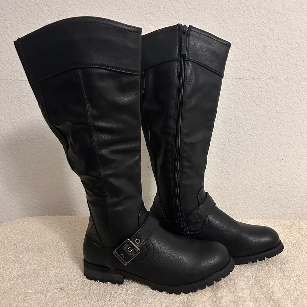 Knee High Military Style Combat Boots 5